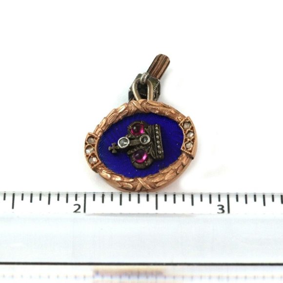 Old Russian Ruby Enamel 18k Rose Gold Cufflinks - Picture 5 of 5